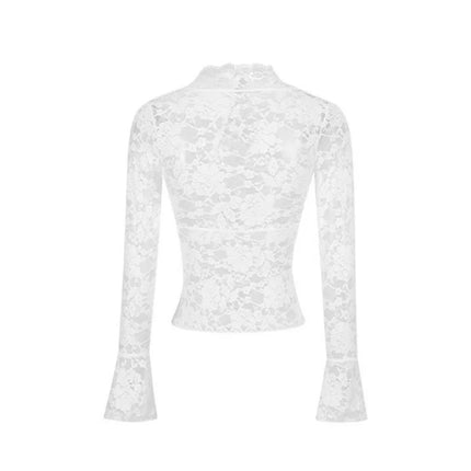 Women's Sheer Lace V-Neck Top