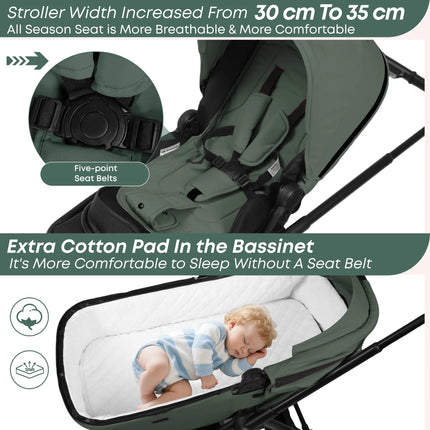 2-in-1 Lightweight Baby Stroller