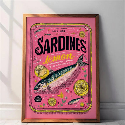 Pink Sardine Canvas Wall Art