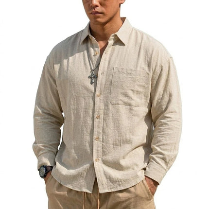 Men’s Long-Sleeve Linen Shirt