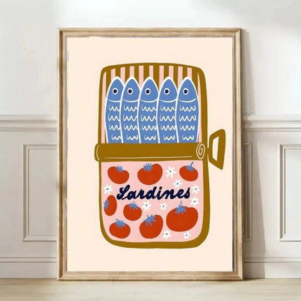 Pink Sardine Canvas Wall Art