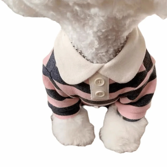 Striped Collared Dog Shirt