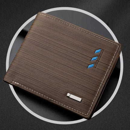 Stripe Leather Bifold Wallet