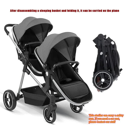 Foldable Convertible Twin Baby Stroller