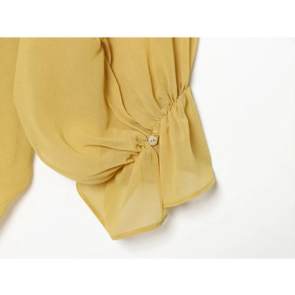 Women's Lace Patchwork Sheer Blouse