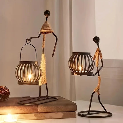 Nordic Abstract Metal Candle Holder