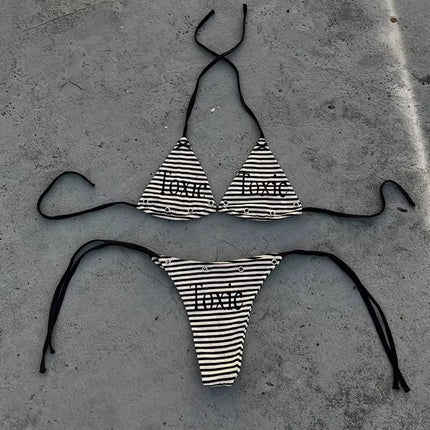 Y2K Rhinestone Bikini Set