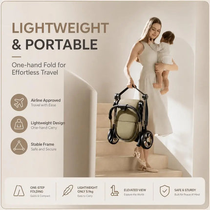 Lightweight High-Landscape Baby Stroller