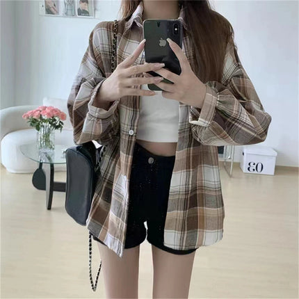 Women's Plaid Button-Up Shirt