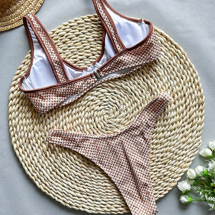 Plaid Underwire Bikini Set