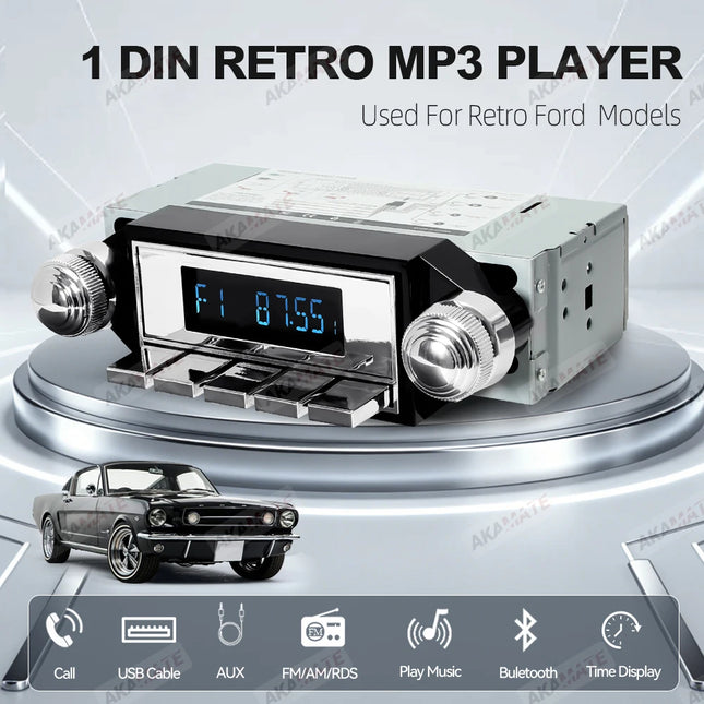 Retro Car Radio with Bluetooth and USB