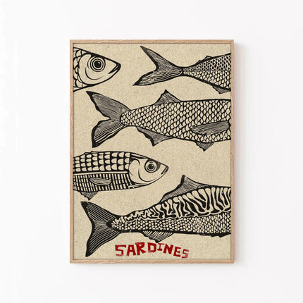 Pink Sardine Canvas Wall Art