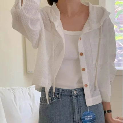 Women's Striped Hooded Shirt