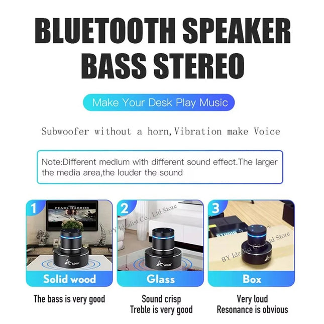 26W Portable Bluetooth Vibration Speaker with Subwoofer Sound