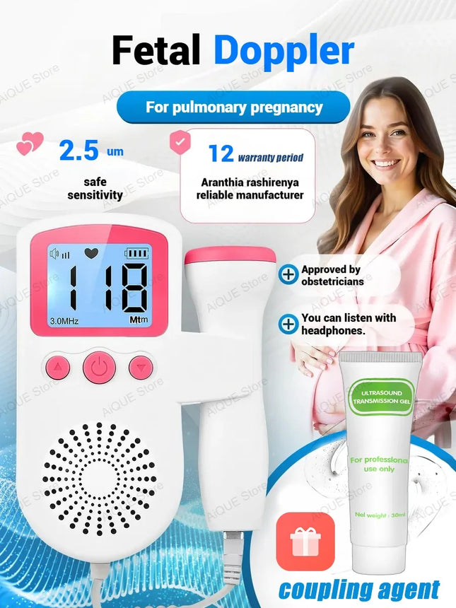 2.5MHz Fetal Doppler Heartbeat Monitor