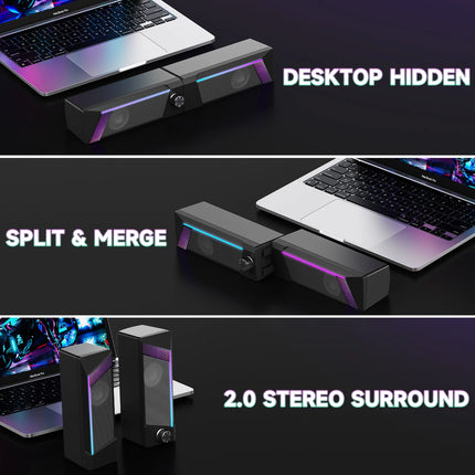USB Desktop Speakers with RGB Lights