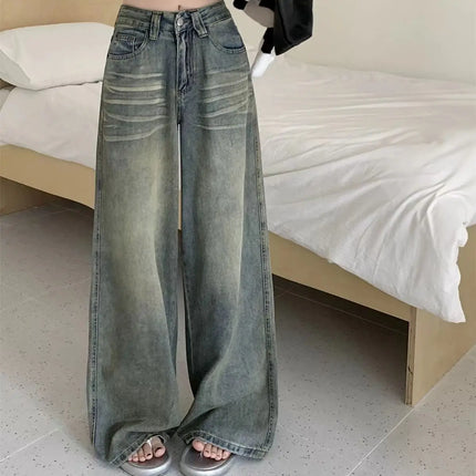 Vintage Washed Wide-Leg Jeans