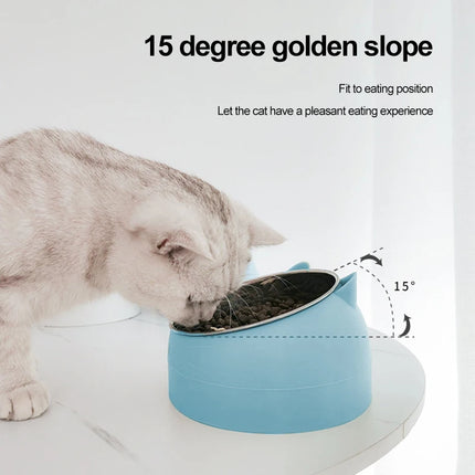Inclined Stainless Steel Pet Bowl