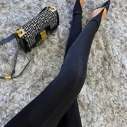 Black High-Waist Glitter Leggings
