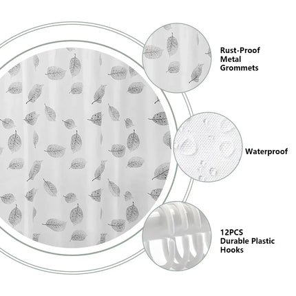 Leaf Pattern Plastic Shower Curtain