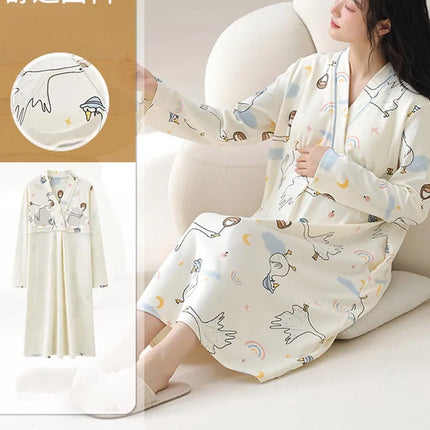 Cotton Maternity Nursing Nightdress