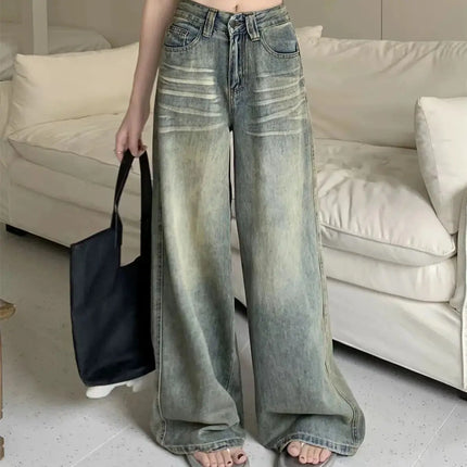Vintage Washed Wide-Leg Jeans