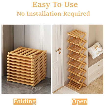 Foldable Bamboo Shoe Rack