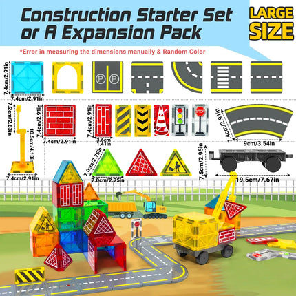 Magnetic Road Construction Building Blocks Set for Kids