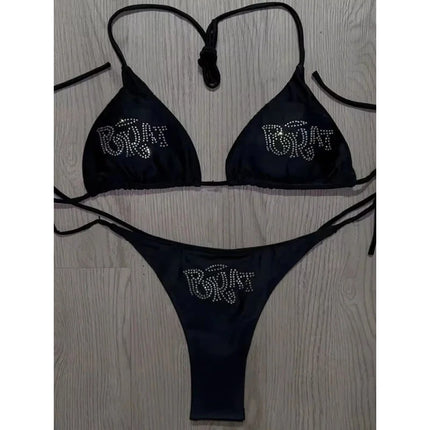 Y2K Rhinestone Bikini Set
