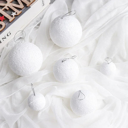 White Christmas Tree Baubles Set