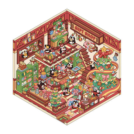 Christmas 3D DIY Sticker Cabin Scene Craft Kit for Kids