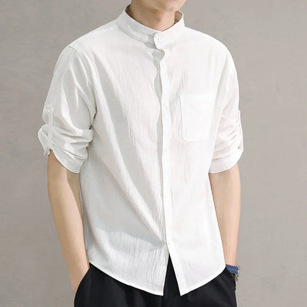 Men’s Stand-Collar Casual Shirt