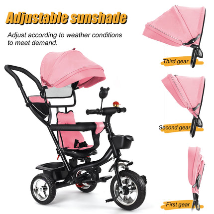 Adjustable Baby Tricycle with Push Bar