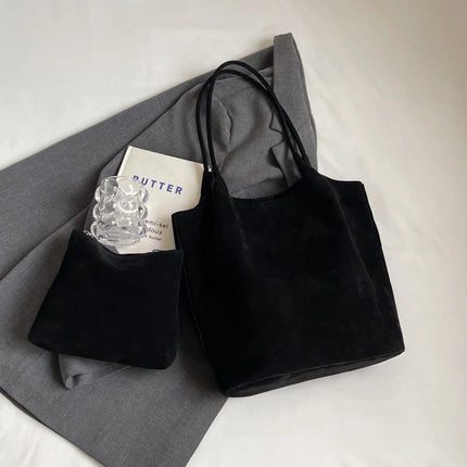 Suede Tote Shoulder Bag