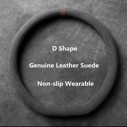 Suede and Cowhide Steering Wheel Cover