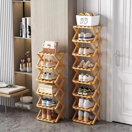 Foldable Bamboo Shoe Rack