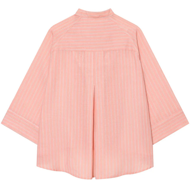 Striped Asymmetric Button Shirt