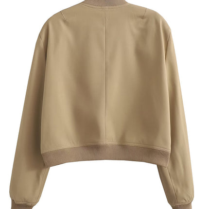 Women's V-Neck Bomber Jacket