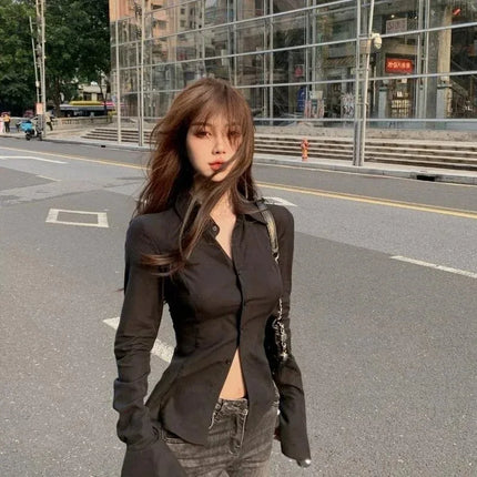Women's Slim-Fit Flared Sleeve Blouse
