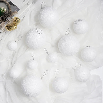 White Christmas Tree Baubles Set