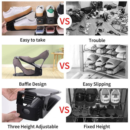 Adjustable Double-Layer Plastic Shoe Rack