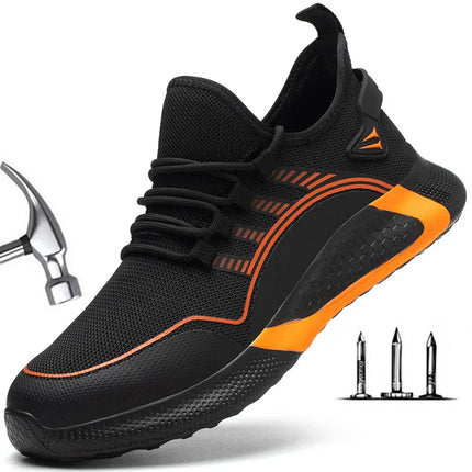 Orange Safety Toe Work Shoes