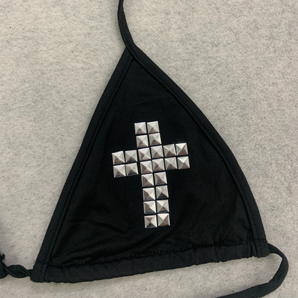 Studded Triangle Bikini Top