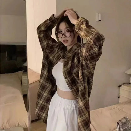 Women's Oversized Plaid Shirt