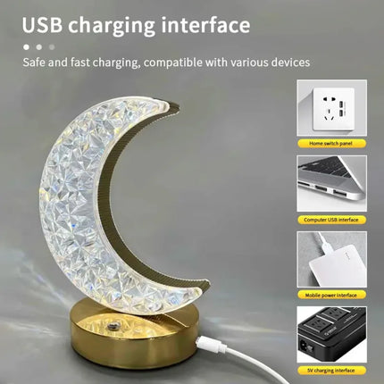 LED Moon Crystal Night Light