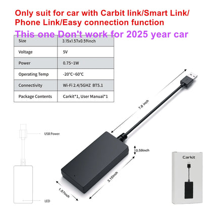 Wireless CarPlay and Android Auto Adapter
