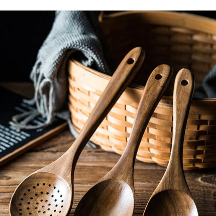 9-Piece Wooden Kitchen Utensil Set