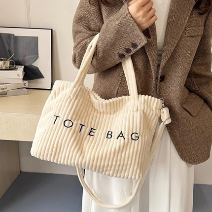 Striped Velvet Shoulder Bag