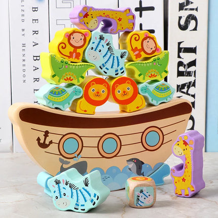 Wooden Dinosaur Balancing and Stacking Game for Kids
