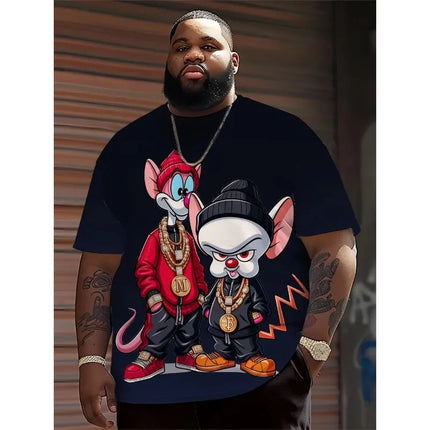Men's Cartoon Animal Printed T-Shirt